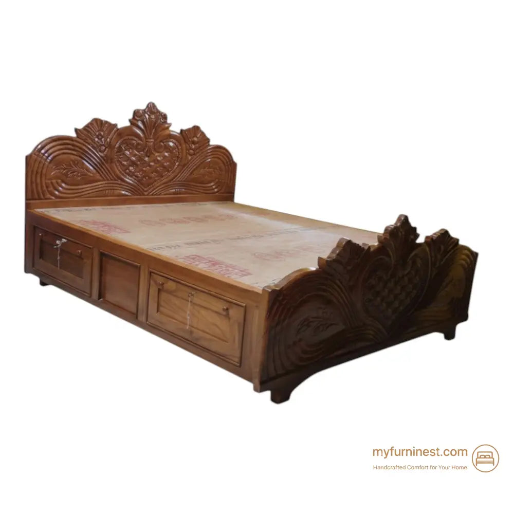 Rajwadi Bed – Reflects traditional royal living and luxury - Bed