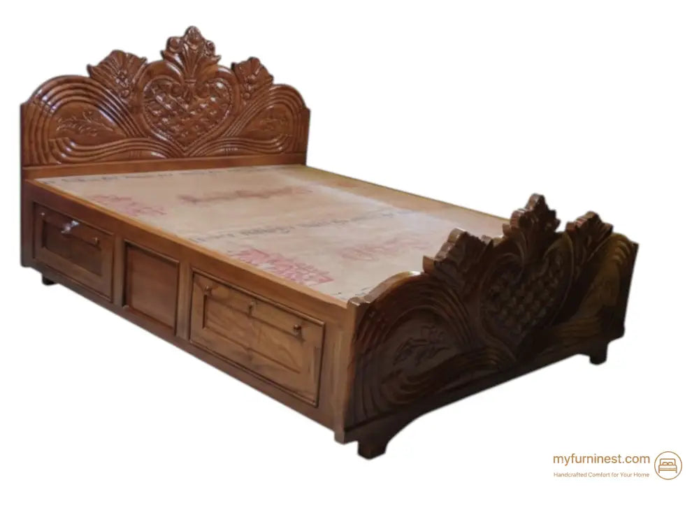 Rajwadi Bed – Reflects traditional royal living and luxury - Bed